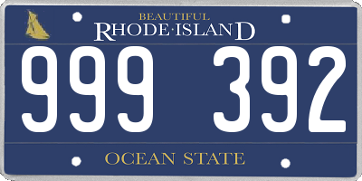 RI license plate 999392