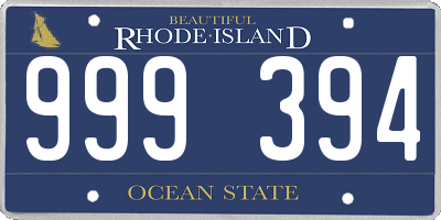 RI license plate 999394