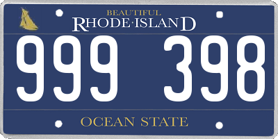 RI license plate 999398