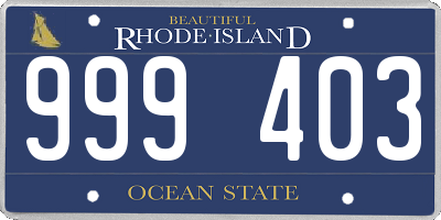 RI license plate 999403