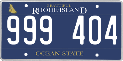 RI license plate 999404