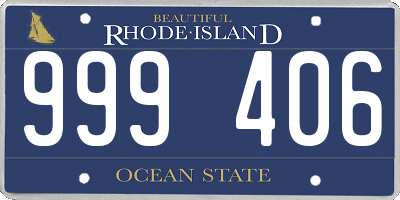 RI license plate 999406