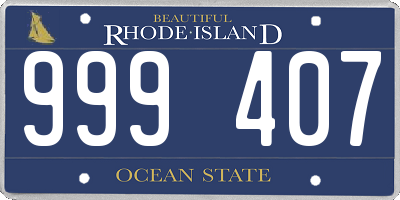 RI license plate 999407