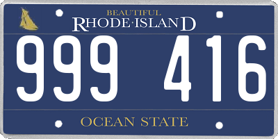 RI license plate 999416