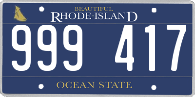 RI license plate 999417