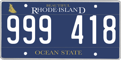 RI license plate 999418