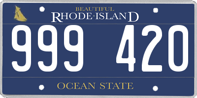 RI license plate 999420