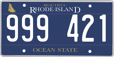 RI license plate 999421