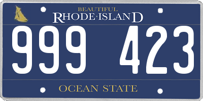 RI license plate 999423