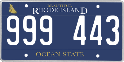 RI license plate 999443