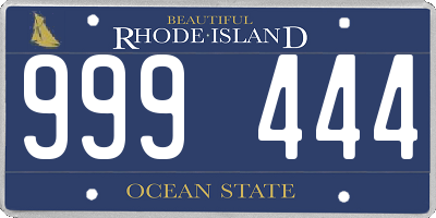 RI license plate 999444