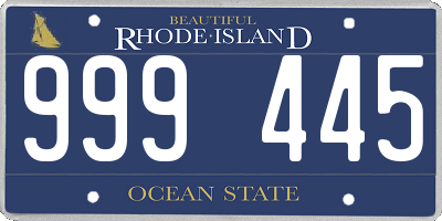 RI license plate 999445