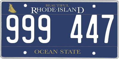 RI license plate 999447