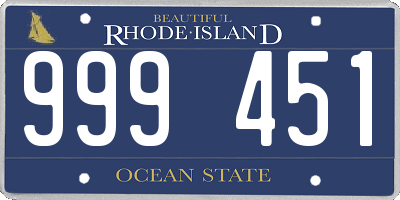 RI license plate 999451