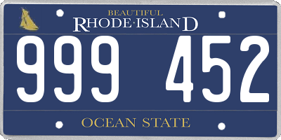 RI license plate 999452