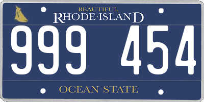 RI license plate 999454