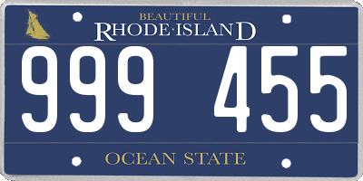 RI license plate 999455