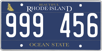 RI license plate 999456