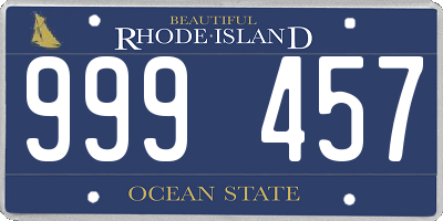 RI license plate 999457