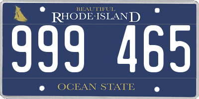 RI license plate 999465