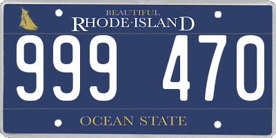 RI license plate 999470