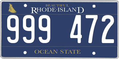 RI license plate 999472