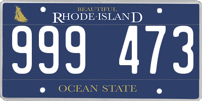 RI license plate 999473