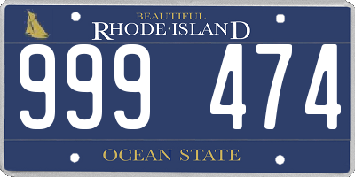 RI license plate 999474