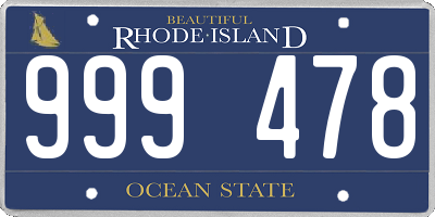 RI license plate 999478