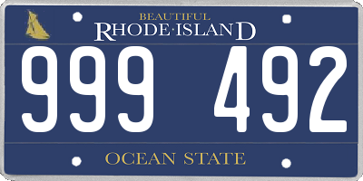 RI license plate 999492