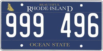 RI license plate 999496