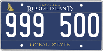 RI license plate 999500