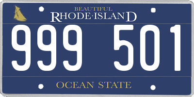 RI license plate 999501