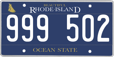 RI license plate 999502