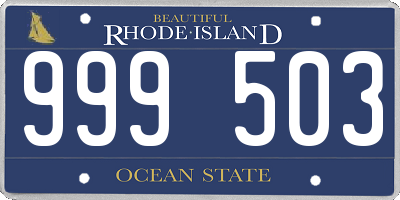 RI license plate 999503