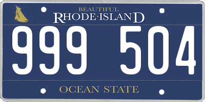 RI license plate 999504