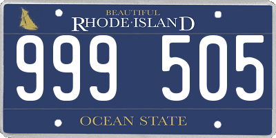 RI license plate 999505