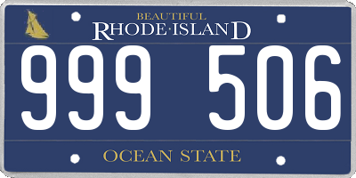 RI license plate 999506