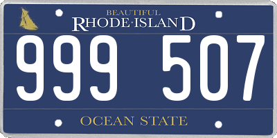 RI license plate 999507