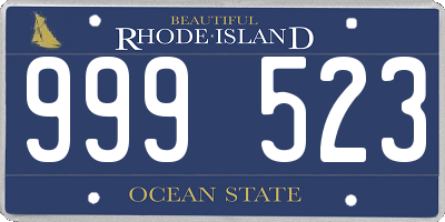 RI license plate 999523