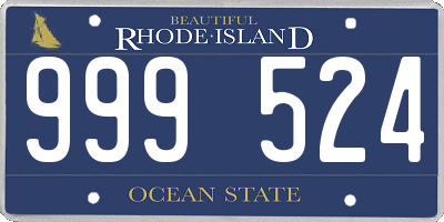 RI license plate 999524