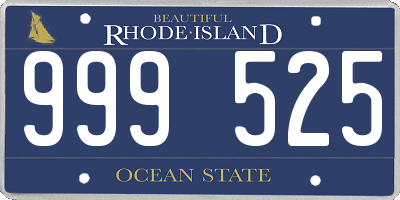 RI license plate 999525