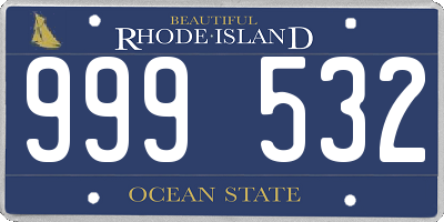 RI license plate 999532