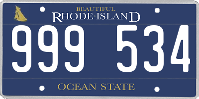 RI license plate 999534