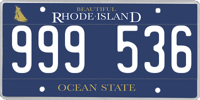 RI license plate 999536