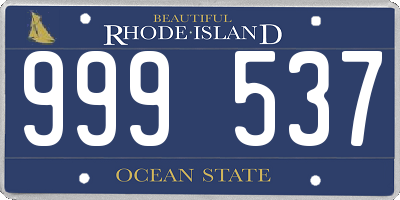 RI license plate 999537