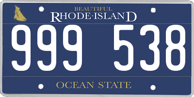 RI license plate 999538