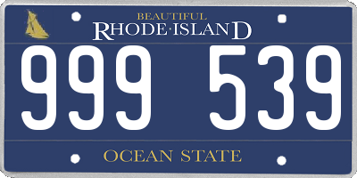 RI license plate 999539