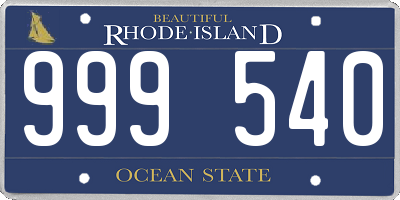 RI license plate 999540