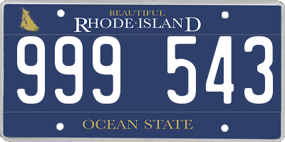 RI license plate 999543